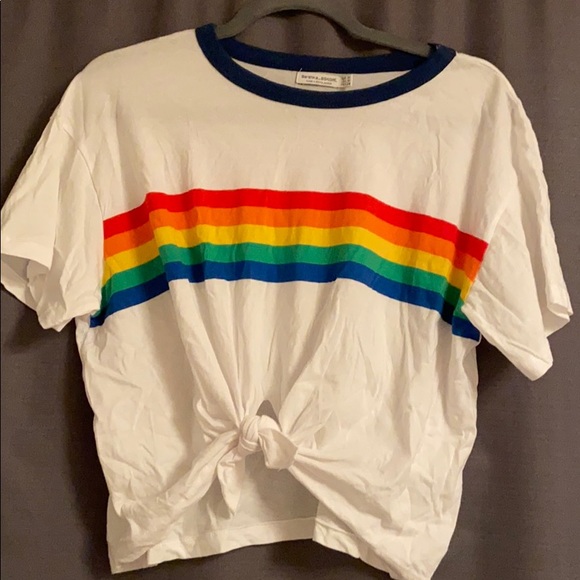 لك متناغم العد bershka rainbow t shirt 
